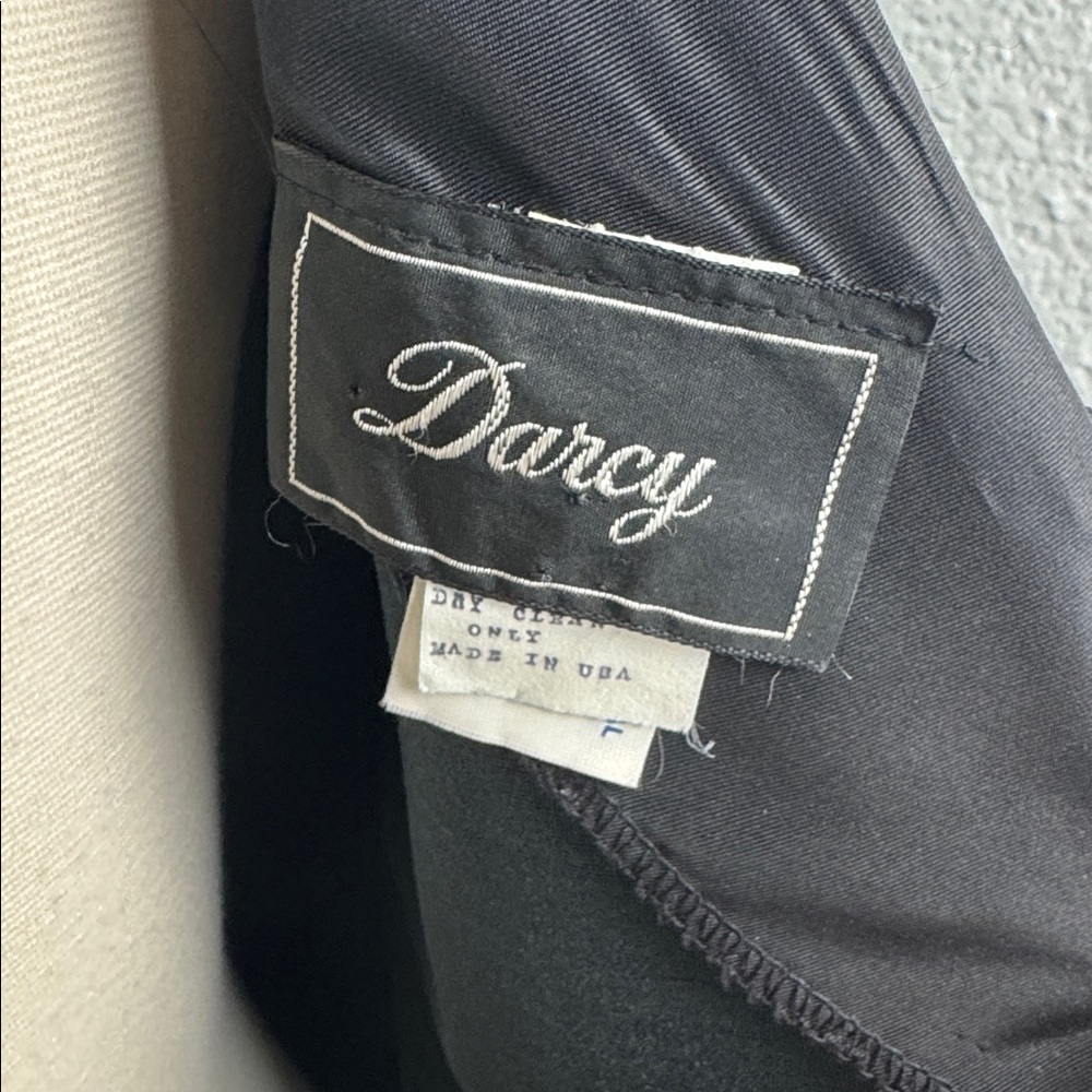 Vintage Darcy Union Made 80s Black and White Polka Dot Party Dress, Sz 9/10 - Picture 10 of 14